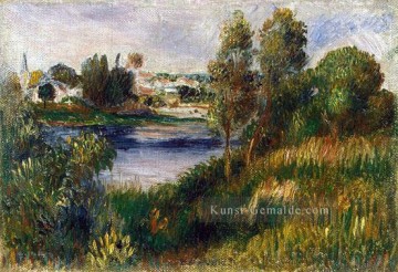 Teich See Wassfall Werke - Landschaft bei Vetheuil Pierre Auguste Renoir